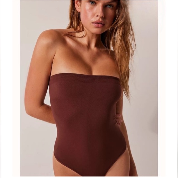 Intimately Free People Tati Brown Strapless Bodysuit Tube Top Seamless - Picture 1 of 4